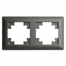 Рамка STEKKER, PFR00-7002-06 2-местная, пластик, серия Катрин, графит 39808 Рамка STEKKER, PFR00-7002-06 2-местная, пластик, серия Катрин, графит 39808