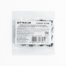 Наконечник штыревой втулочный изолированный НШВИ 0,75-8, LD405-0758 (упаковка 100 шт) STEKKER 39432 Наконечник штыревой втулочный изолированный НШВИ 0,75-8, LD405-0758 (упаковка 100 шт) STEKKER 39432