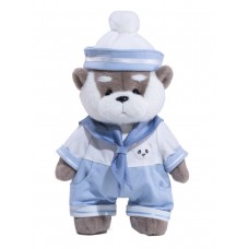 Авторская мягкая игрушка Lina Выдра Оскар серая в костюме размер M (±30 см)