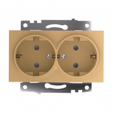 GLS16-7114-08 Розетка 2-местная с защитной шторкой (механизм) с/з, 250В, 16А, серия Катрин, золото STEKKER 49226 GLS16-7114-08 Розетка 2-местная с защитной шторкой (механизм) с/з, 250В, 16А, серия Катрин, золото STEKKER 49226