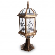 Светильник садово-парковый Feron PL171 шестигранный на постамент 60W E27 230V, черное золото 11339 Светильник садово-парковый Feron PL171 шестигранный на постамент 60W E27 230V, черное золото 11339