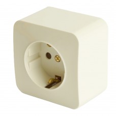 Розетка 1-местная с/з открытой установки, STEKKER, 250В, 16А, IP20, серия София, слоновая кость, MST16-11-04 49493 Розетка 1-местная с/з открытой установки, STEKKER, 250В, 16А, IP20, серия София, слоновая кость, MST16-11-04 49493
