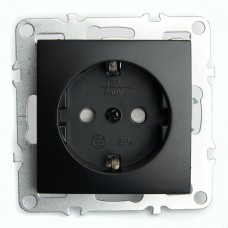 Розетка 1-местная c/з (механизм), STEKKER, PST16-9110-03, 250В, 16А с защитной шторкой, серия Эрна, черный 49154 Розетка 1-местная c/з (механизм), STEKKER, PST16-9110-03, 250В, 16А с защитной шторкой, серия Эрна, черный 49154