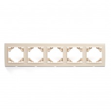 Рамка 5-местная горизонтальная STEKKER, PPFR00-9005-02, серия Эрна, слоновая кость 39621 Рамка 5-местная горизонтальная STEKKER, PPFR00-9005-02, серия Эрна, слоновая кость 39621