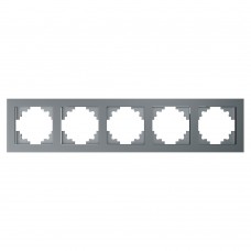 Рамка 5-местная, стекло, STEKKER, GFR00-7005-03, серия Катрин, серебро 39639 Рамка 5-местная, стекло, STEKKER, GFR00-7005-03, серия Катрин, серебро 39639