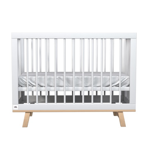 Кроватка для новорожденного Lillaland - модель Lilla Aria (НИК23) белая/дерево Кроватка для новорожденного Lillaland - модель Lilla Aria (НИК23) белая/дерево
