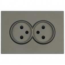 Розетка 2-местная с защитной шторкой, STEKKER,  б/з, 250В, 16А, серия Эмили, RST10-5116-09, антрацит, soft touch 49929 Розетка 2-местная с защитной шторкой, STEKKER,  б/з, 250В, 16А, серия Эмили, RST10-5116-09, антрацит, soft touch 49929