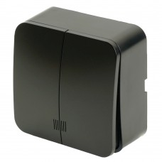 Выключатель открытой установки 2-клавишный с индикатором, STEKKER, 250В, 10А, IP20, серия София, черный матовый, MSW10-21-05 49477 Выключатель открытой установки 2-клавишный с индикатором, STEKKER, 250В, 10А, IP20, серия София, черный матовый, MSW10-21-05 49477