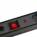 Сетевой фильтр 4-местный с/з STEKKER 3x1мм2, 3 м, 250В, 16А, серия Techno, HM22-41-03, черный 50157