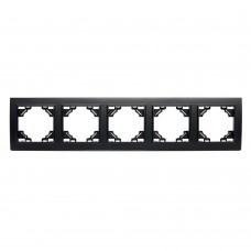 Рамка 5-местная горизонтальная STEKKER, PPFR00-9005-03, серия Эрна, черный 39622 Рамка 5-местная горизонтальная STEKKER, PPFR00-9005-03, серия Эрна, черный 39622
