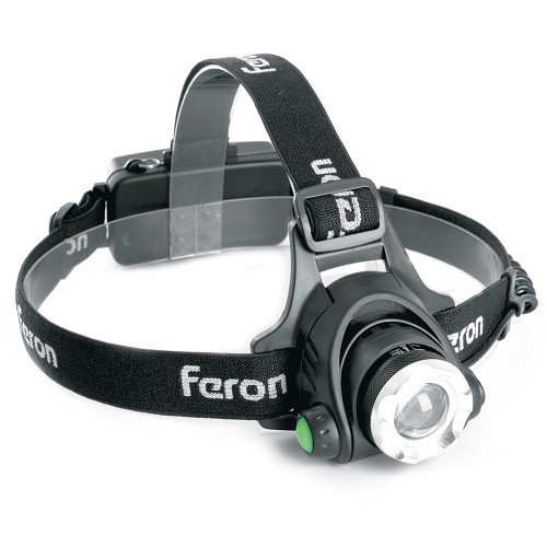 Фонарь налобный FERON TH2305 ZOOM c аккумулятором 5W, 2*18650 IP44 пластик/алюминий