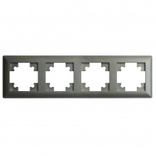 Рамка STEKKER, PFR00-7004-06 4-местная, пластик, серия Катрин, графит 39810 Рамка STEKKER, PFR00-7004-06 4-местная, пластик, серия Катрин, графит 39810