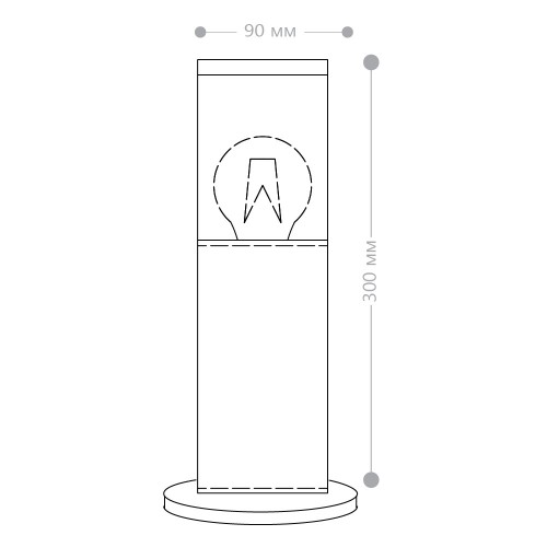 Светильник садово-парковый Feron DH1303, столб,  E27 230V, черный