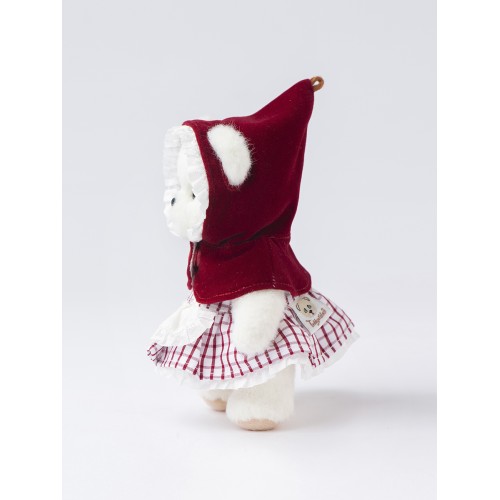 Авторская мягкая игрушка Lina Медведь белый в Костюме Красная шапочка брелок XS (±15 см) Авторская мягкая игрушка Lina Медведь белый в Костюме Красная шапочка брелок XS (±15 см)