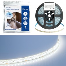 Светодиодная LED лента Feron LS512, 180SMD(2835)/м 16Вт/м 24V 5000*10*2.3мм 6000К IP65. Упаковка (1 шт) 51827 Светодиодная LED лента Feron LS512, 180SMD(2835)/м 16Вт/м 24V 5000*10*2.3мм 6000К IP65. Упаковка (1 шт) 51827
