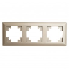 Рамка STEKKER, PFR00-7003-02 3-местная, пластик, серия Катрин, шампань 39804 Рамка STEKKER, PFR00-7003-02 3-местная, пластик, серия Катрин, шампань 39804