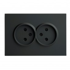 Розетка 2-местная с защитной шторкой, STEKKER,  б/з, 250В, 16А, серия Эмили, RST16-5116-05, черный уголь, soft touch 49851 Розетка 2-местная с защитной шторкой, STEKKER,  б/з, 250В, 16А, серия Эмили, RST16-5116-05, черный уголь, soft touch 49851