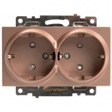 Розетка 2-местная с/з (механизм), STEKKER GLS16-7114-02, 250В, 16А с защитной шторкой, серия Катрин, шампань 39598 Розетка 2-местная с/з (механизм), STEKKER GLS16-7114-02, 250В, 16А с защитной шторкой, серия Катрин, шампань 39598