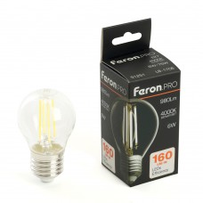 Лампа светодиодная FeronPRO LB-1706 Шарик E27 980LM 6W 175-265V 4000K 51251 Лампа светодиодная FeronPRO LB-1706 Шарик E27 980LM 6W 175-265V 4000K 51251