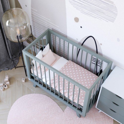 Кроватка для новорожденного Lilla (приставная) - модель Aria серая