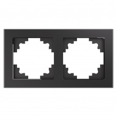 Рамка 2-местная, стекло, STEKKER, GFR00-7002-06,  серия Катрин, графит 39540 Рамка 2-местная, стекло, STEKKER, GFR00-7002-06,  серия Катрин, графит 39540