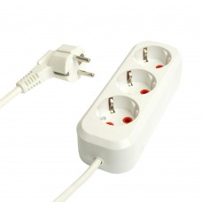 Удлинитель трехместный с/з  STEKKER HM06-31-03 3x1мм2, 3м, серия Home (У10-002), белый 49348 Удлинитель трехместный с/з  STEKKER HM06-31-03 3x1мм2, 3м, серия Home (У10-002), белый 49348