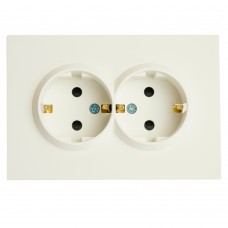 Розетка 2-местная с защитной шторкой, STEKKER, с/з, 250В, 16А, серия Эмили, RST16-5114-01, белый фарфор, soft touch 49882 Розетка 2-местная с защитной шторкой, STEKKER, с/з, 250В, 16А, серия Эмили, RST16-5114-01, белый фарфор, soft touch 49882