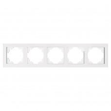 Рамка 5-местная, стекло, STEKKER, GFR00-7005-01, серия Катрин, белый 39637 Рамка 5-местная, стекло, STEKKER, GFR00-7005-01, серия Катрин, белый 39637