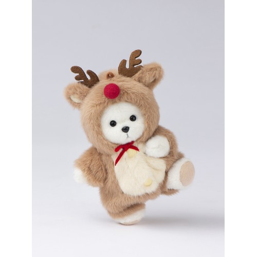 Авторская мягкая игрушка Lina Медведь белый в костюмчике Олень брелок XS (±15 см) Авторская мягкая игрушка Lina Медведь белый в костюмчике Олень брелок XS (±15 см)