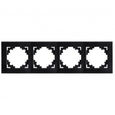 Рамка 4-местная, металл, STEKKER MFR00-7004-05, серия Катрин, черный 50024 Рамка 4-местная, металл, STEKKER MFR00-7004-05, серия Катрин, черный 50024