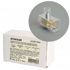 Зажим винтовой концевой изолированный КЗВИ-35 500В, 135А, 10 контактов, поликарбонат LD228-135А. Упаковка (10 шт) STEKKER 49765