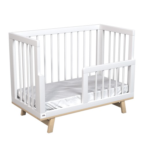 Кроватка для новорожденного Lillaland - модель Lilla Aria (НИК23) белая/дерево Кроватка для новорожденного Lillaland - модель Lilla Aria (НИК23) белая/дерево