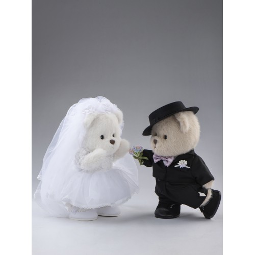 Авторская мягкая игрушка Lina Медведь молочный в Костюме Жениха M (±30 см) Авторская мягкая игрушка Lina Медведь молочный в Костюме Жениха M (±30 см)