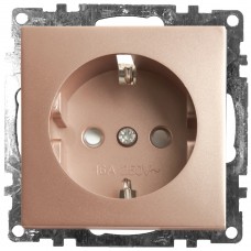 Розетка 1-местная с/з (механизм), STEKKER GLS16-7110-02, 250В, 16А с защитной шторкой, серия Катрин, шампань 39596 Розетка 1-местная с/з (механизм), STEKKER GLS16-7110-02, 250В, 16А с защитной шторкой, серия Катрин, шампань 39596