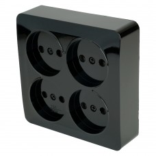 Розетка 4-местная б/з открытой установки, квадрат, STEKKER, 250В, 10А, IP20, серия София, черный, MST10-14S-02 49321 Розетка 4-местная б/з открытой установки, квадрат, STEKKER, 250В, 10А, IP20, серия София, черный, MST10-14S-02 49321