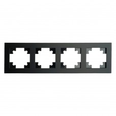 Рамка 4-местная, стекло, STEKKER GFR00-7004-05М, серия Катрин, черный матовый 49603 Рамка 4-местная, стекло, STEKKER GFR00-7004-05М, серия Катрин, черный матовый 49603