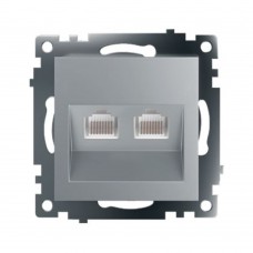 Розетка компьютерная 2-местная RJ-45 (механизм) STEKKER GLS00-7109-03 , серия Катрин, серебро 50005 Розетка компьютерная 2-местная RJ-45 (механизм) STEKKER GLS00-7109-03 , серия Катрин, серебро 50005