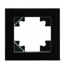 Рамка 1-местная для сенсорных механизмов, подсветки, стекло, STEKKER, GFR00-7001-05S, серия Катрин, черный 50304