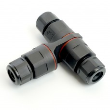 Соединитель-коннектор LD541 3-контактный на 3 выхода, с СМК221 пружинным контактом IP68, черный STEKKER 49194 Соединитель-коннектор LD541 3-контактный на 3 выхода, с СМК221 пружинным контактом IP68, черный STEKKER 49194