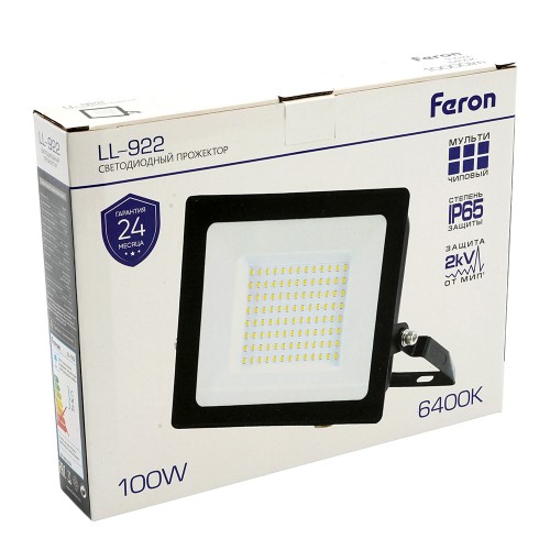 Светодиодный прожектор Feron LL-922 IP65 100W 6400K 52081 Светодиодный прожектор Feron LL-922 IP65 100W 6400K 52081