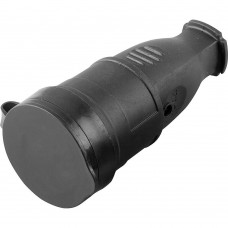 Розетка переносная 1-местная с/з STEKKER, RST16-21-44 (РА 16-005), с крышкой, каучук 250В, 16А, IP44, черный 32751 Розетка переносная 1-местная с/з STEKKER, RST16-21-44 (РА 16-005), с крышкой, каучук 250В, 16А, IP44, черный 32751