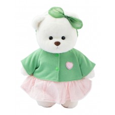 Авторская мягкая игрушка Lina Медведь Счастье белый с зеленым топиком и розовой юбочкой M (±30 см) Авторская мягкая игрушка Lina Медведь Счастье белый с зеленым топиком и розовой юбочкой M (±30 см)