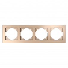 Рамка 4-местная, стекло, STEKKER, GFR00-7004-02, серия Катрин, шампань 39530 Рамка 4-местная, стекло, STEKKER, GFR00-7004-02, серия Катрин, шампань 39530