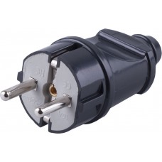 Вилка прямая с/з STEKKER, PPG16-42-201, ABS пластик, 250В, 16A, IP20, черный 32852 Вилка прямая с/з STEKKER, PPG16-42-201, ABS пластик, 250В, 16A, IP20, черный 32852