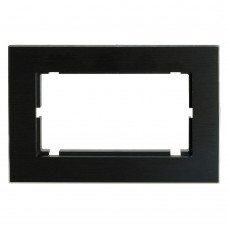 Рамка  2-местная (без перемычки), металл, STEKKER, MFR00-7012-05, серия Катрин, черный 50032 Рамка  2-местная (без перемычки), металл, STEKKER, MFR00-7012-05, серия Катрин, черный 50032