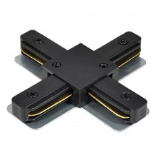 Коннектор Х-образный однофазный  для шинопровода , черный, LD1018 FERON 51894 Коннектор Х-образный однофазный  для шинопровода , черный, LD1018 FERON 51894