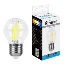 Лампа светодиодная Feron LB-52 Шарик E27 7W 230V 6400K 38222 Лампа светодиодная Feron LB-52 Шарик E27 7W 230V 6400K 38222