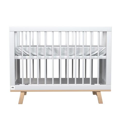 Кроватка для новорожденного Lillaland - модель Lilla Aria (НИК23) белая/дерево Кроватка для новорожденного Lillaland - модель Lilla Aria (НИК23) белая/дерево