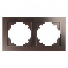 Рамка 2-местная, стекло, STEKKER ,GFR00-7002-04,серия Катрин, шоколад 39536 Рамка 2-местная, стекло, STEKKER ,GFR00-7002-04,серия Катрин, шоколад 39536