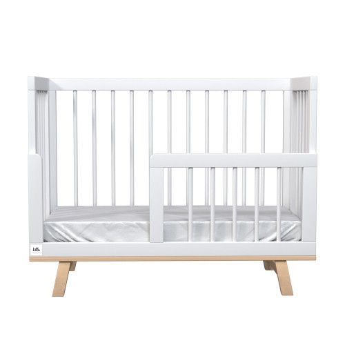Кроватка для новорожденного Lillaland - модель Lilla Aria (НИК23) белая/дерево Кроватка для новорожденного Lillaland - модель Lilla Aria (НИК23) белая/дерево